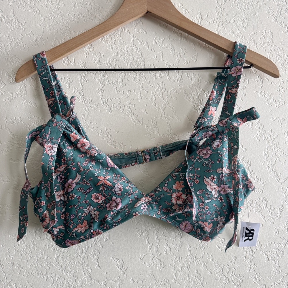Chelsea & Violet Teal Bikini Top with bows